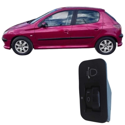 Botão Regulagem Altura Farol Peugeot 206 1.4 2008 Original