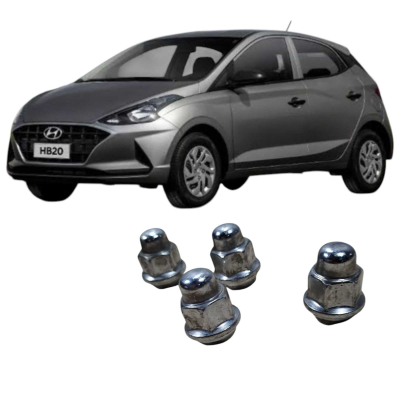 Jogo 4 Porcas Roda Hyundai Hb20 2021 Original