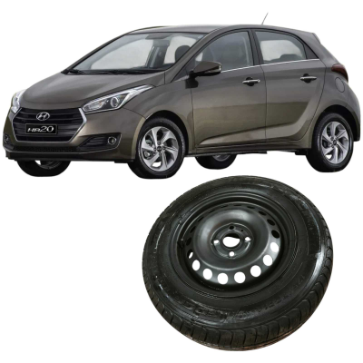 Pneu Roda Aro Ferro 14 4 Furos Hb20 2016 1.0 3C Original