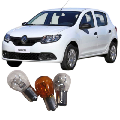 Jogo Lâmpadas Lanterna Traseira Renault Sandero 1.0 2017