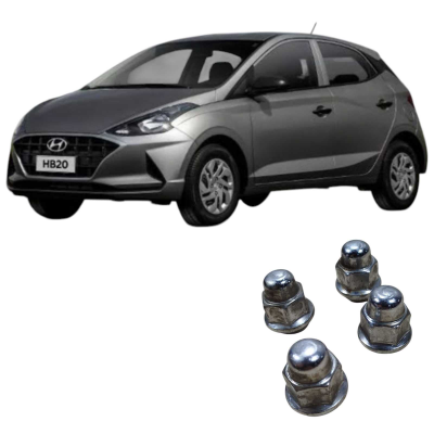 Jogo 4 Porcas Roda Hyundai Hb20 2021 Original